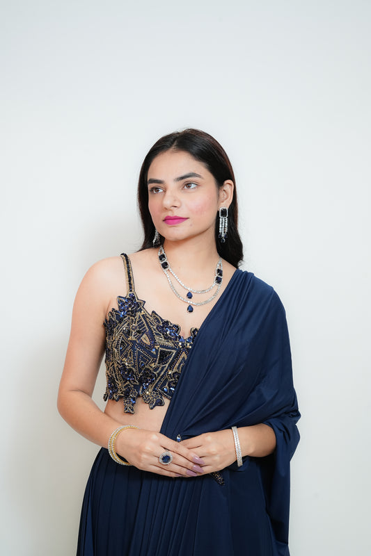Cocktail drape saree
