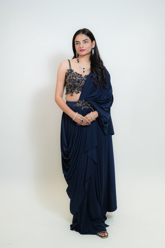 Cocktail drape saree