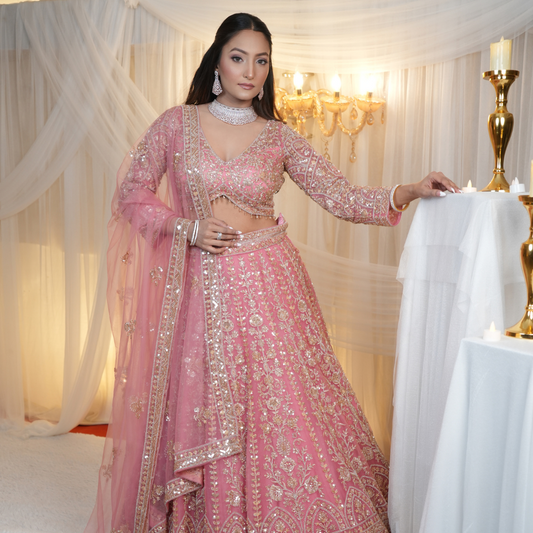 Pink Embellished Lehenga