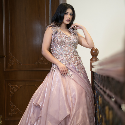 Rose Pink Engagement Gown Nawazish Rose Pink Engagement Gown Nawazish