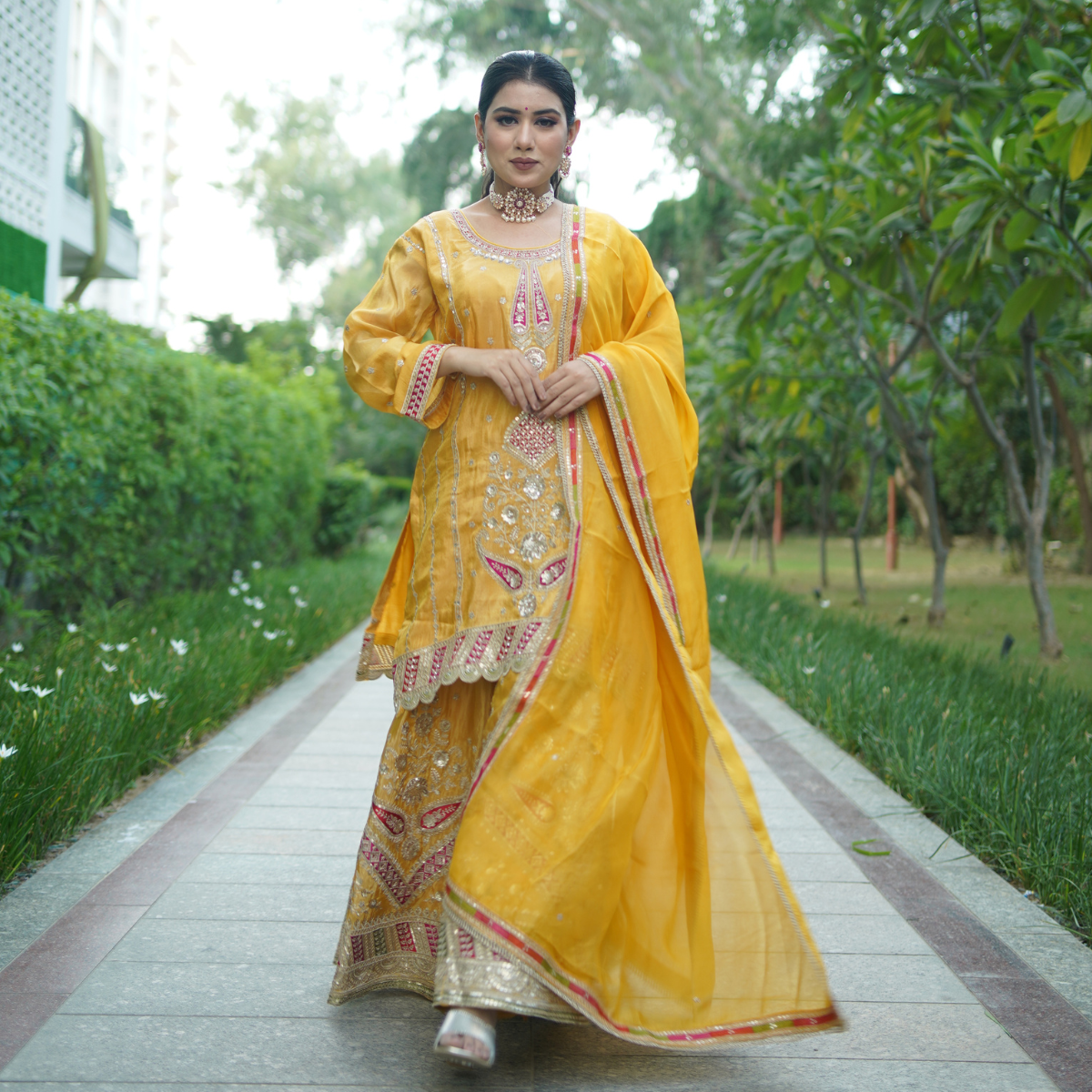 Sunlit Bloom Tissue Sharara