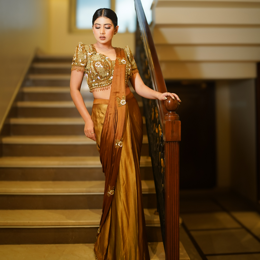 Copper Goddess Drape Saree