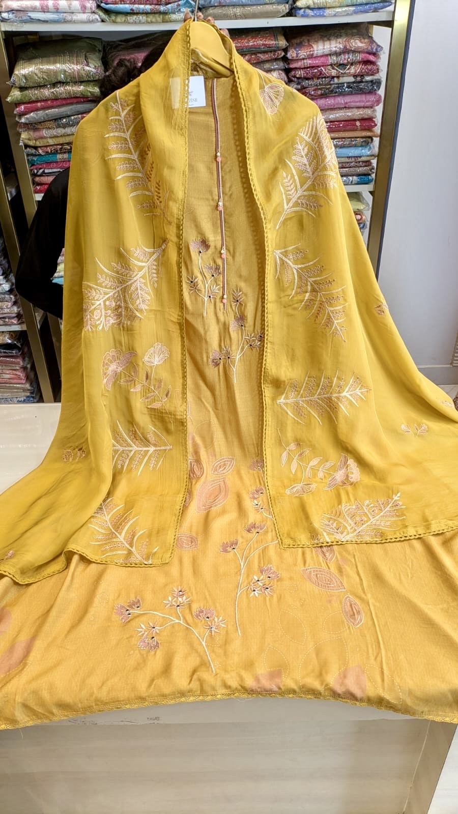 Mustard Muslin Cotton Unstitched Suit
Resham Work Designer Suit for Women
Organza Dupatta Muslin Suit Set
Party Wear Mustard Ethnic Suit
Premium Unstitched Muslin Cotton Suit
