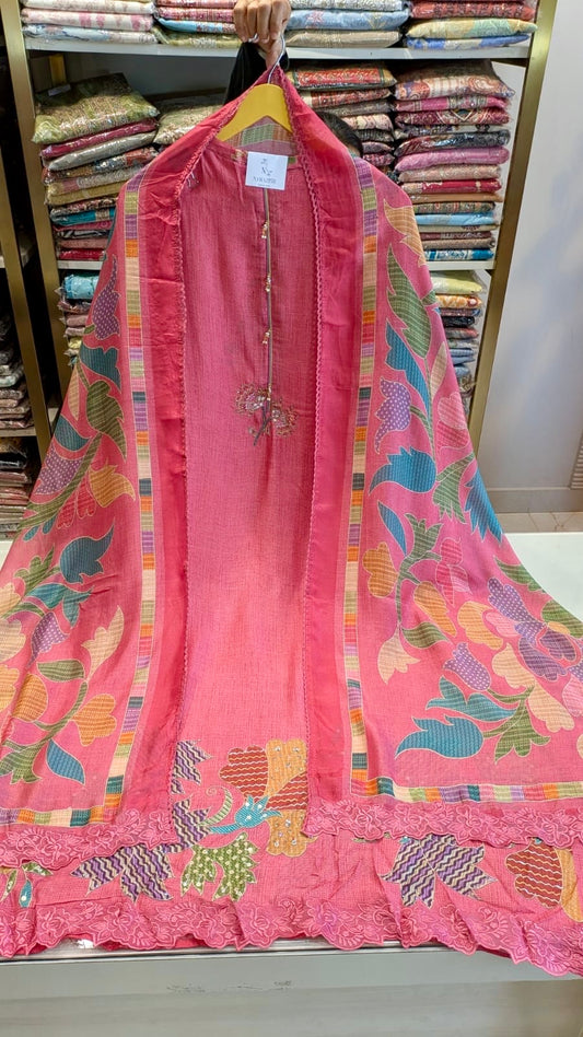 Gajri Pink Muslin Cotton Unstitched Suit
Flower Print Thread Work Designer Suit
Muslin Cotton Ethnic Suit for Women
Party Wear Pink Unstitched Suit
Premium Floral Print Muslin Suit