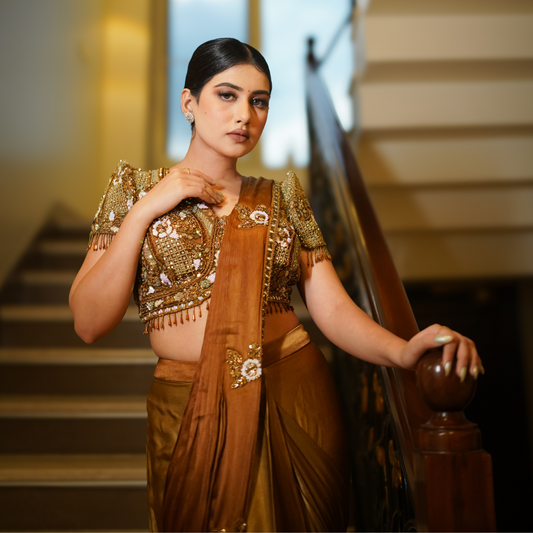 Copper Goddess Drape Saree