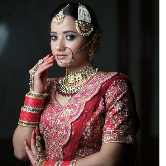 Peacock Glory Red Lehenga