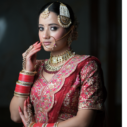 Peacock Glory Red Lehenga