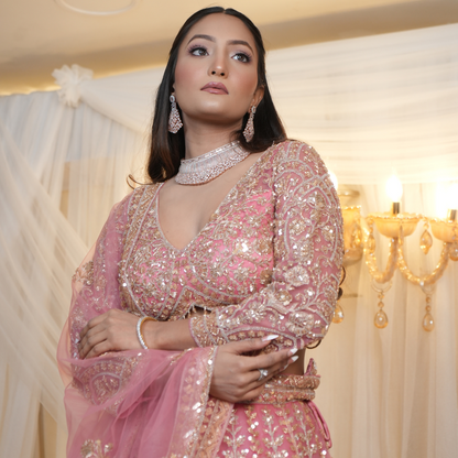 Pink Embellished Lehenga