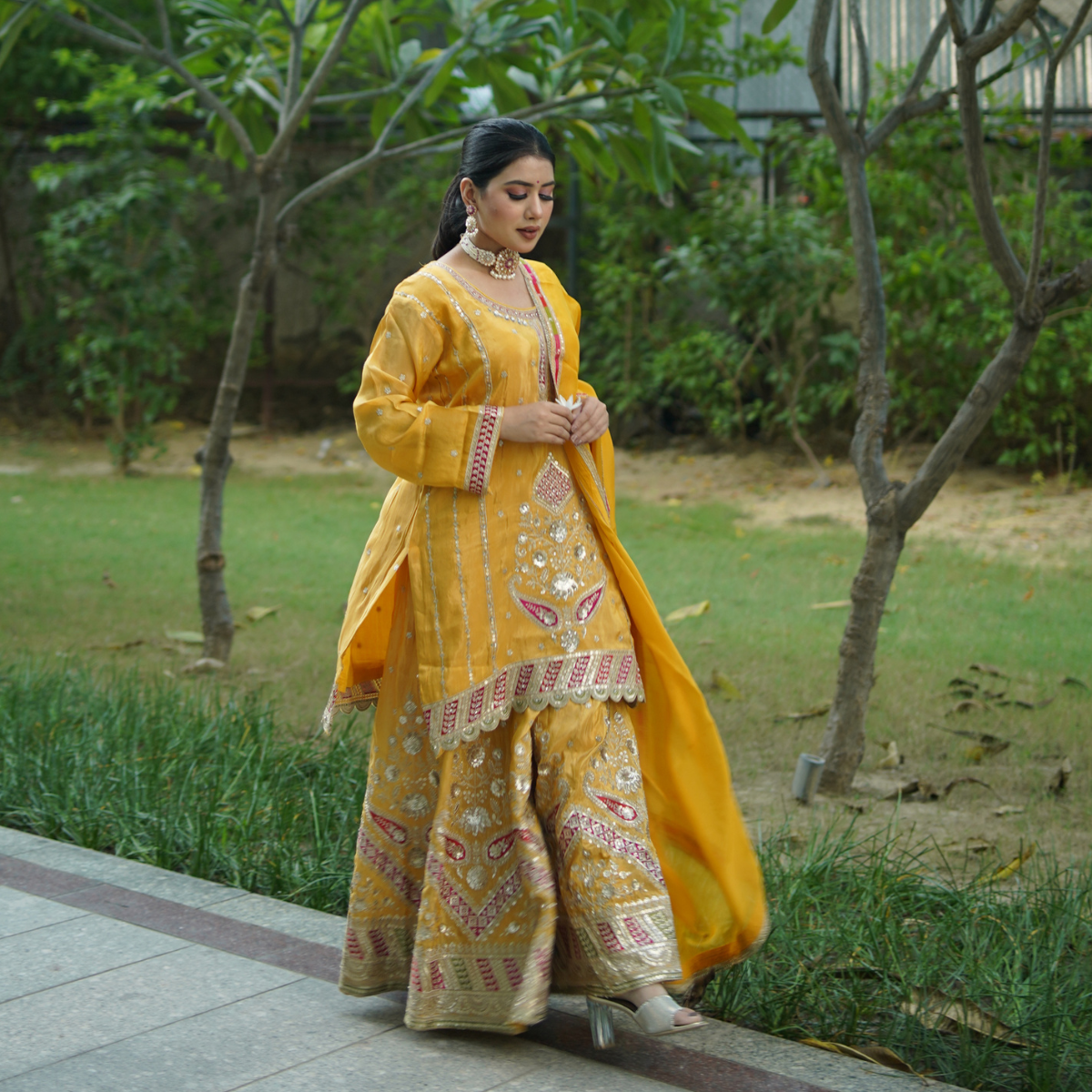 Sunlit Bloom Tissue Sharara