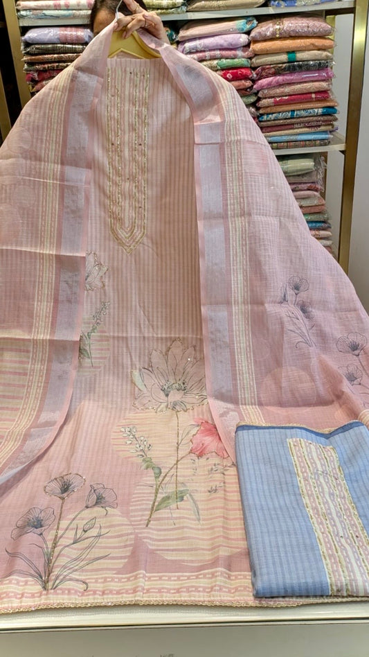 linen cotton suit set
flower print suit
printed unstitched suit
cotton bottom suit
designer ethnic wear
ladies salwar suit
festive wear suit
printed dupatta suit
stylish cotton suit
traditional suit set