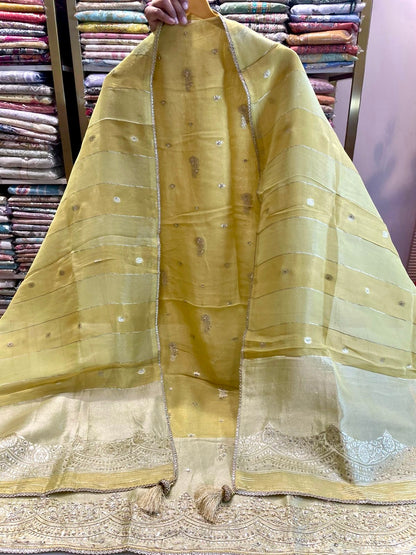 Tissue Suit with Zari Handwork