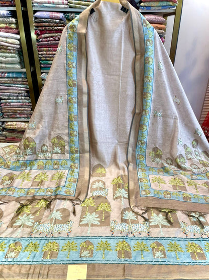 Chanderi Suit with Knot Work