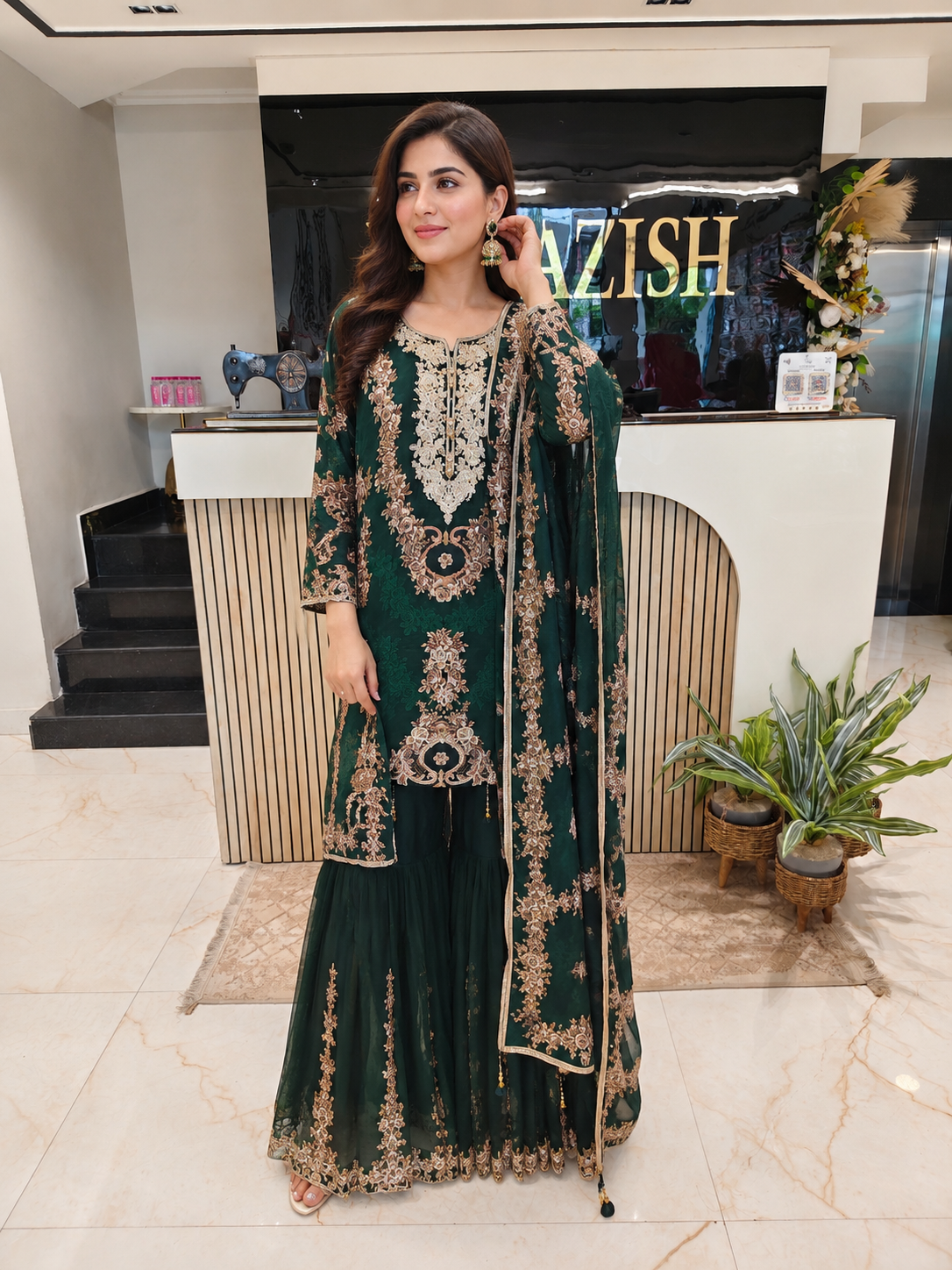 Bottle Green Crepe Sharara Set
Designer Sharara Suit
Wedding Wear Sharara
Festive Party Wear Ethnic Set
Crepe Designer Suit