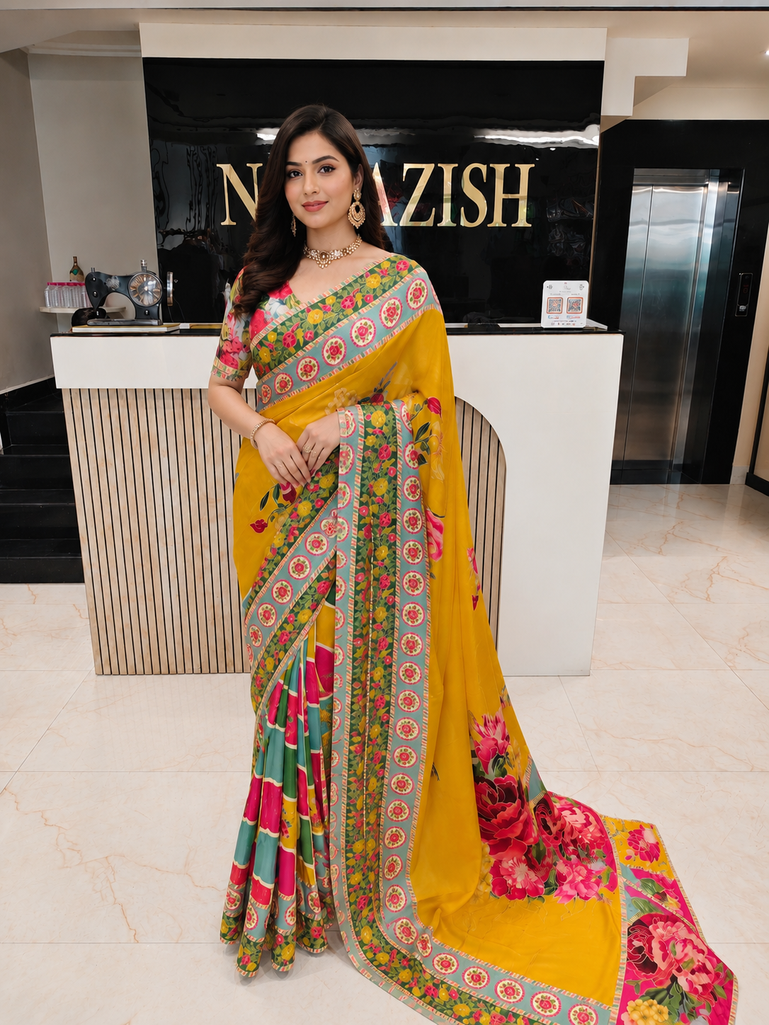 Yellow Silk Saree
Floral Print Silk Saree
Designer Silk Saree
Festive Wear Saree
Wedding Wear Saree
