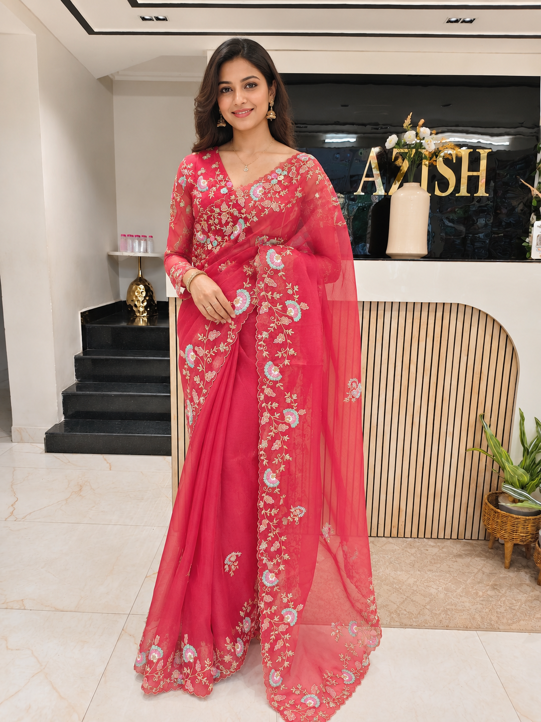 Maroon Organza Saree
Dabka Work Saree
Dori Work Saree
Designer Organza Saree
Wedding Wear Saree