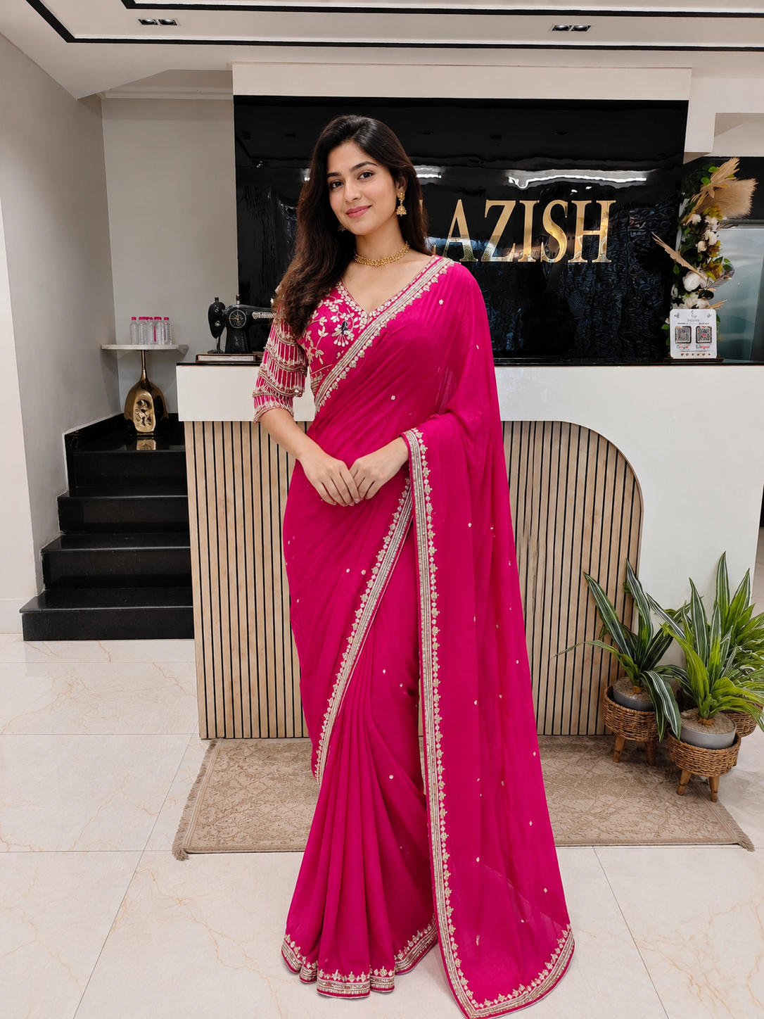 Rani Pink Crepe Saree
Gota Patti Work Saree
Kutdana Work Saree
Designer Party Wear Saree
Wedding Wear Saree