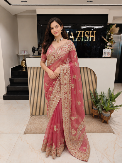 Wine Net Saree