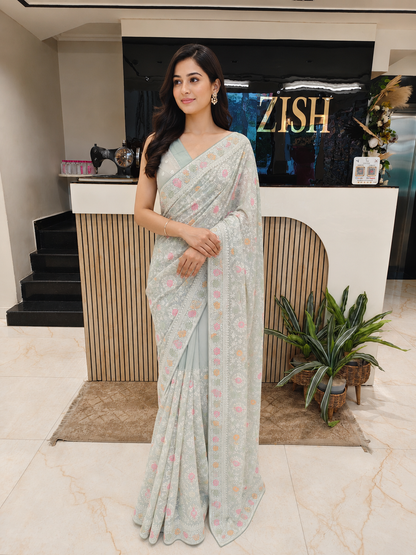 Sea Green Georgette Saree
Resham Work Saree
Stone Work Saree
Designer Party Wear Saree
Festive Wear Saree
