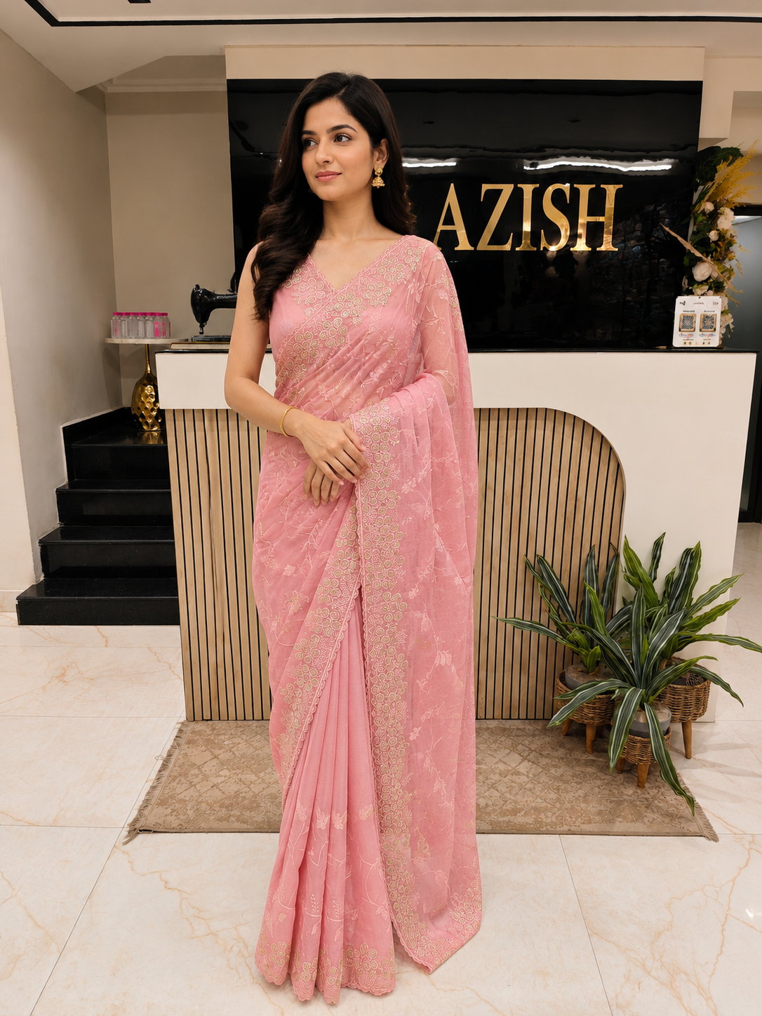 Pink Chiffon Saree
Resham Work Saree
Stone Work Saree
Designer Party Wear Saree
Festive Wear Saree