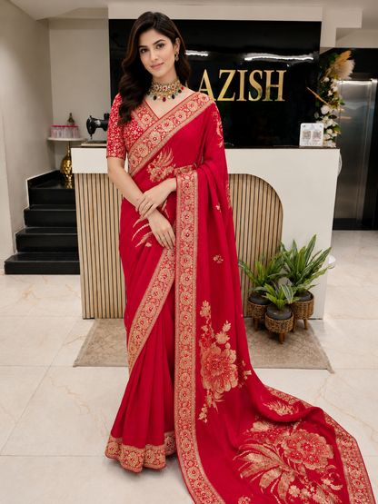• Maroon Dola Silk Saree
• Designer Wedding Saree India
• Kutdana Work Saree
• Sequins Work Saree
• Luxury Festive Saree