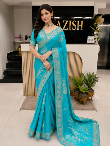 Rama Green Dola Silk Saree
Designer Silk Saree India
Kutdana Work Saree
Wedding Wear Saree Collection
Luxury Saree Boutique Lucknow