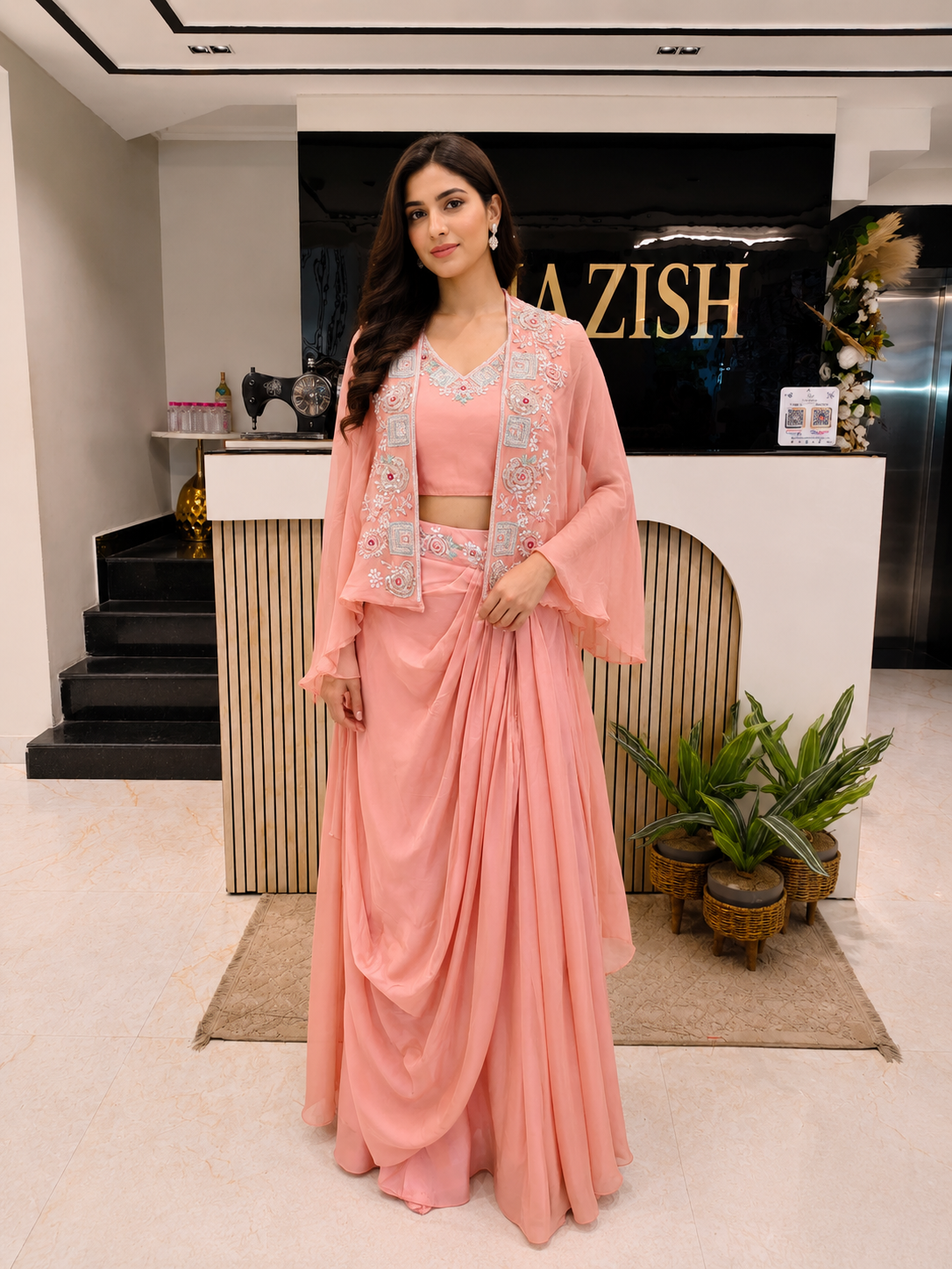 Peach Indo Western Skirt Set
Designer Organza Drape Skirt Outfit
Kutdana Sequins Indo Western Dress
Luxury Cocktail Wear India
Contemporary Festive Outfit for Women