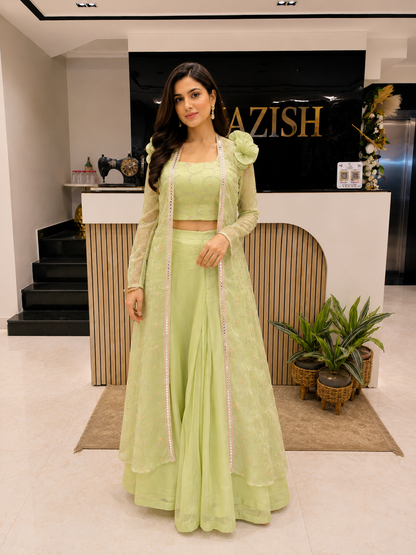 Pista Green Indo Western Set
Designer Plazzo Set for Women
Organza Indo Western Outfit
Festive Resham Work Plazzo Set
Bridesmaid Indo Western Dress