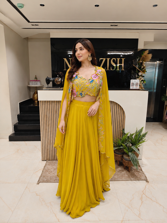 Neon Handworked Indo-Western Palazzo Set