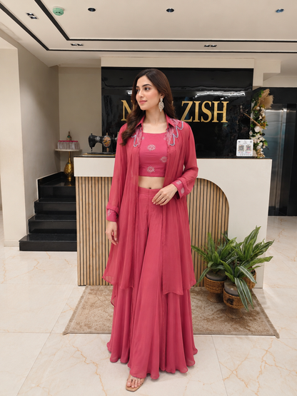 Onion Pink Indo Western Palazzo Set
Designer Blazer Set for Women
Handworked Indo Western Outfit
Sequins Kutdana Palazzo Set
Modern Fusion Wear for Wedding Functions