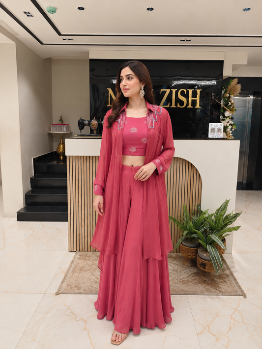 Onion Pink Indo Western Palazzo Set
Designer Blazer Set for Women
Handworked Indo Western Outfit
Sequins Kutdana Palazzo Set
Modern Fusion Wear for Wedding Functions