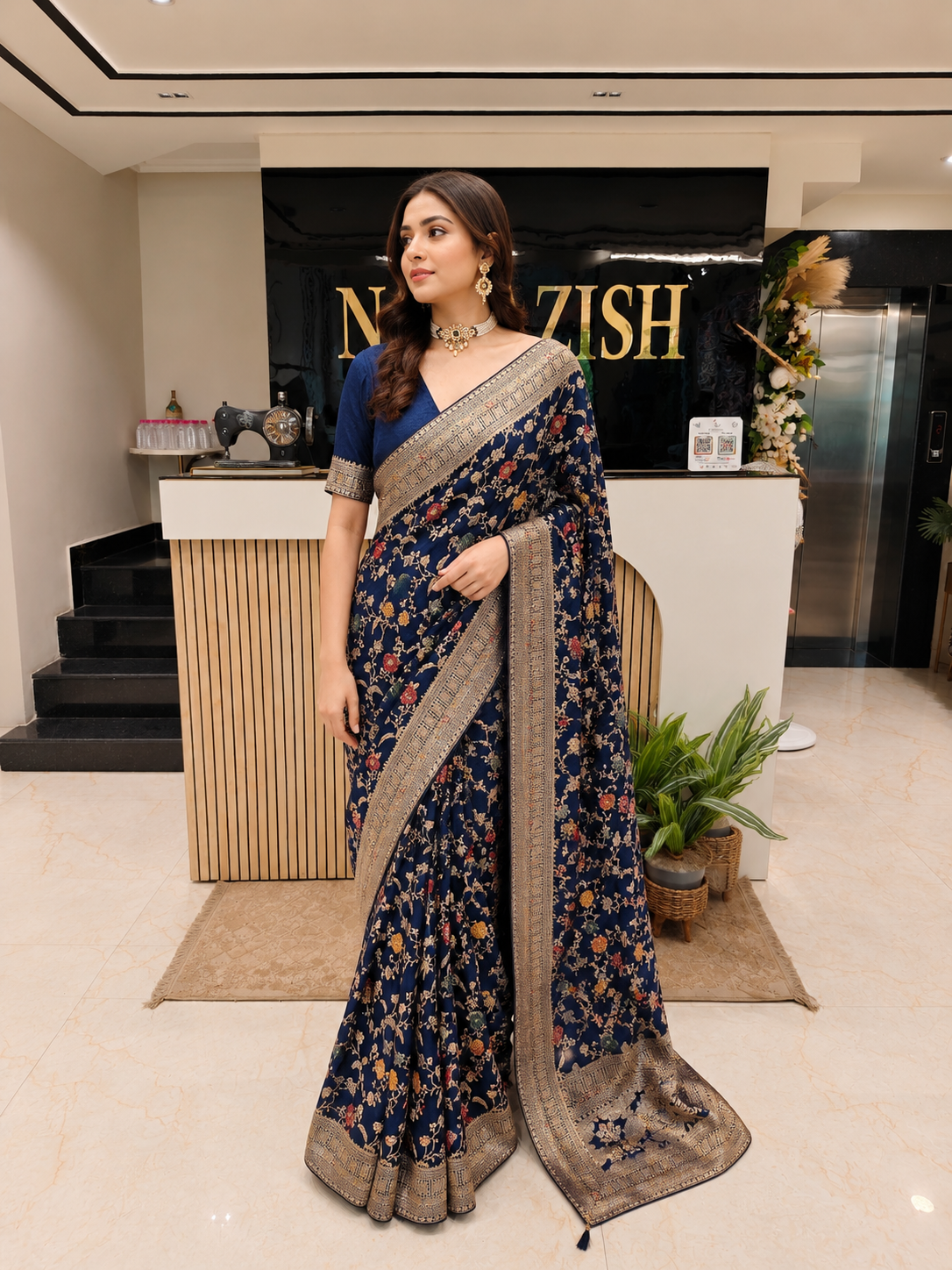 Navy Blue Designer Saree
Zari Meena Work Saree
Mudal Crepe Saree for Women
Luxury Wedding Saree India
Elegant Festive Saree Collection