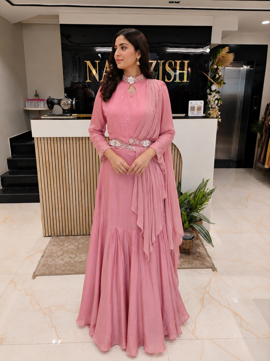 Onion Pink Sharara Set
Indo Western Drape Outfit
Kutdana Sequins Party Wear
Designer Fusion Wear for Women
Festive Sharara Set India