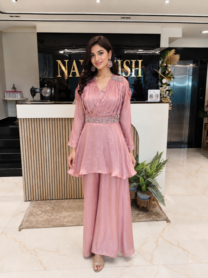 Onion Pink Indo Western Set
Silk Handwork Frock Set
Designer Indo Western for Women
Festive Silk Plazzo Set
Elegant Sequins Work Outfit