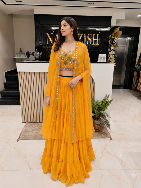 Mustard Indo Western Set
Mirror Work Skirt Set
Designer Fusion Wear for Women
Kutdana Resham Party Wear
Festive Indo Western Outfit