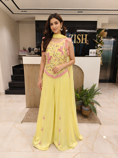 Neon Indo Western Set
Designer Satin Palazzo Set
Kutdana Work Festive Outfit
Contemporary Wedding Wear India
Indo Western Party Wear for Women