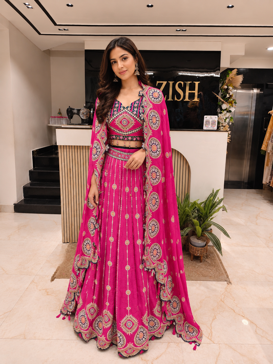Pink Indo Western Set
Mirror Work Palazzo Set
Designer Fusion Wear India
Contemporary Wedding Wear Women
Festive Palazzo Outfit Online