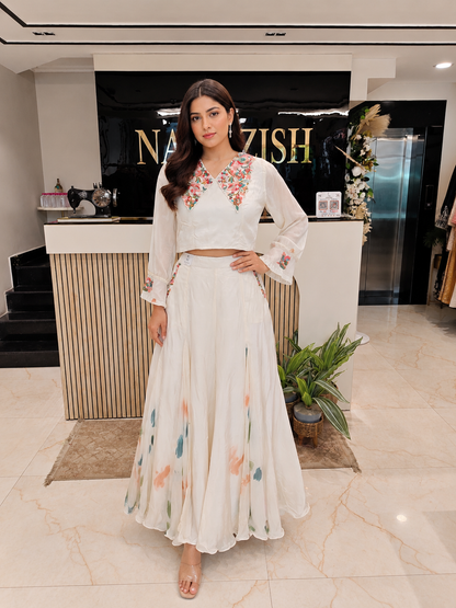 Off White Sharara Fusion Set