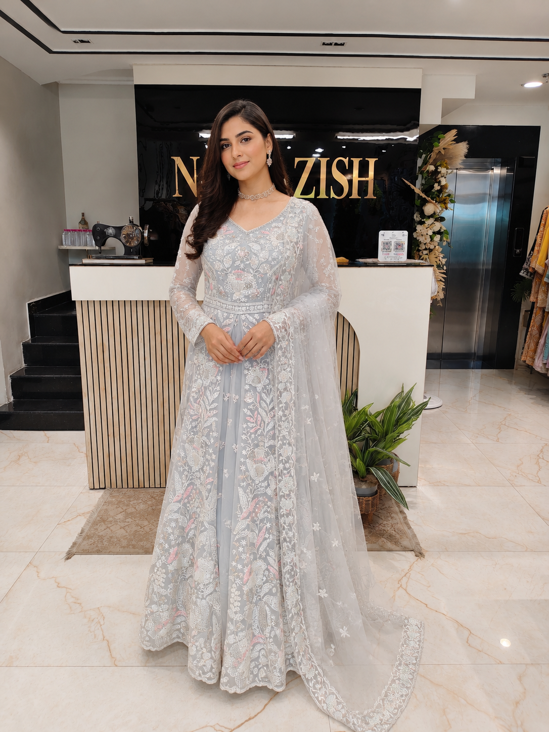 Grey Designer Anarkali
Kutdana Work Anarkali
Sequins Festive Wear India
Wedding Wear Anarkali for Women
Luxury Party Wear Outfit