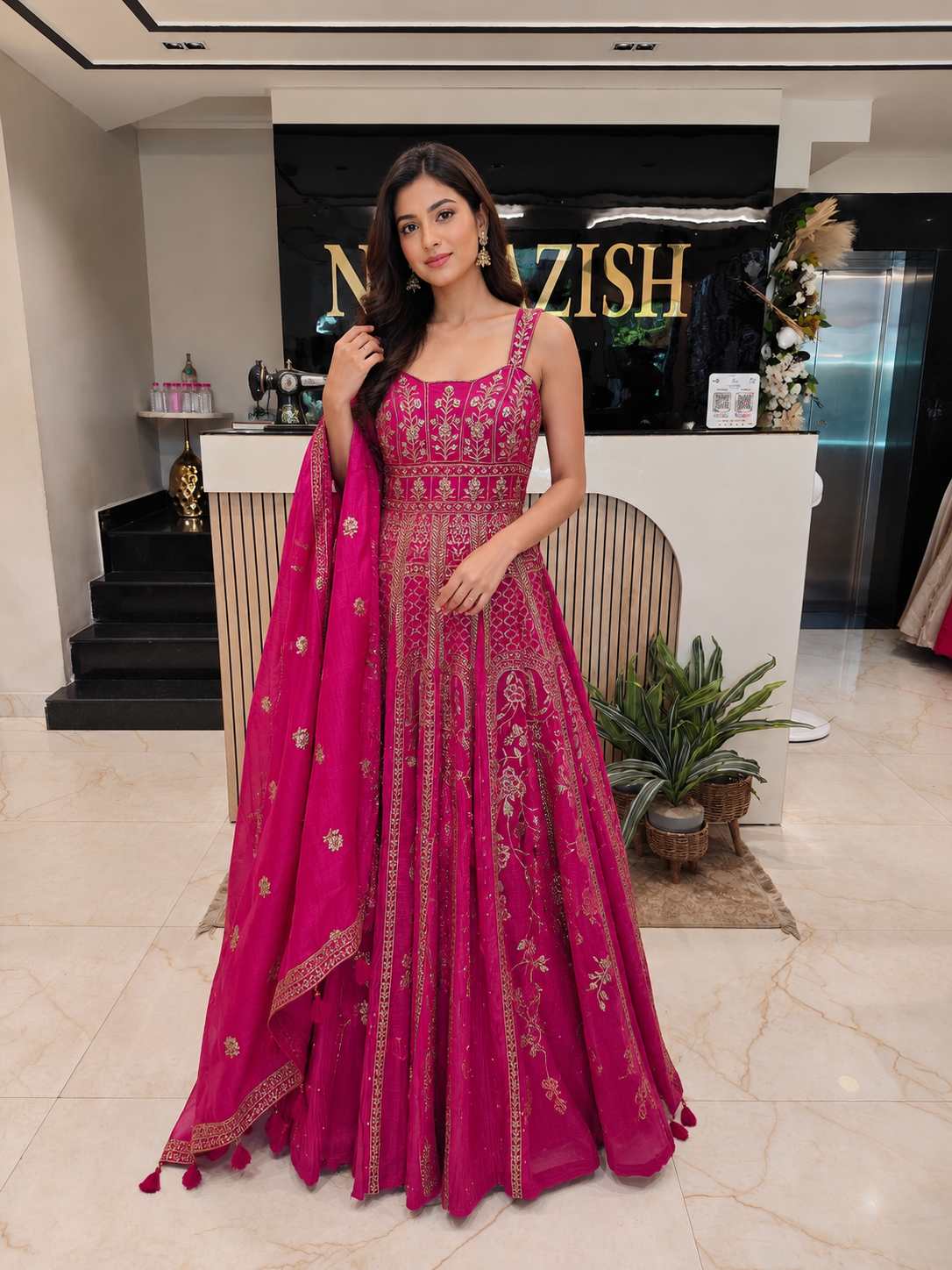Rani Pink Anarkali
Cotton Festive Wear Women
Zari Work Anarkali India
Traditional Party Wear Suit
Designer Ethnic Wear Online