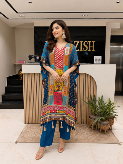 Multicolor Kaftan Set
Designer Kaftan Women
Mirror Work Ethnic Outfit
Contemporary Fusion Wear India
Luxury Festive Wear Women