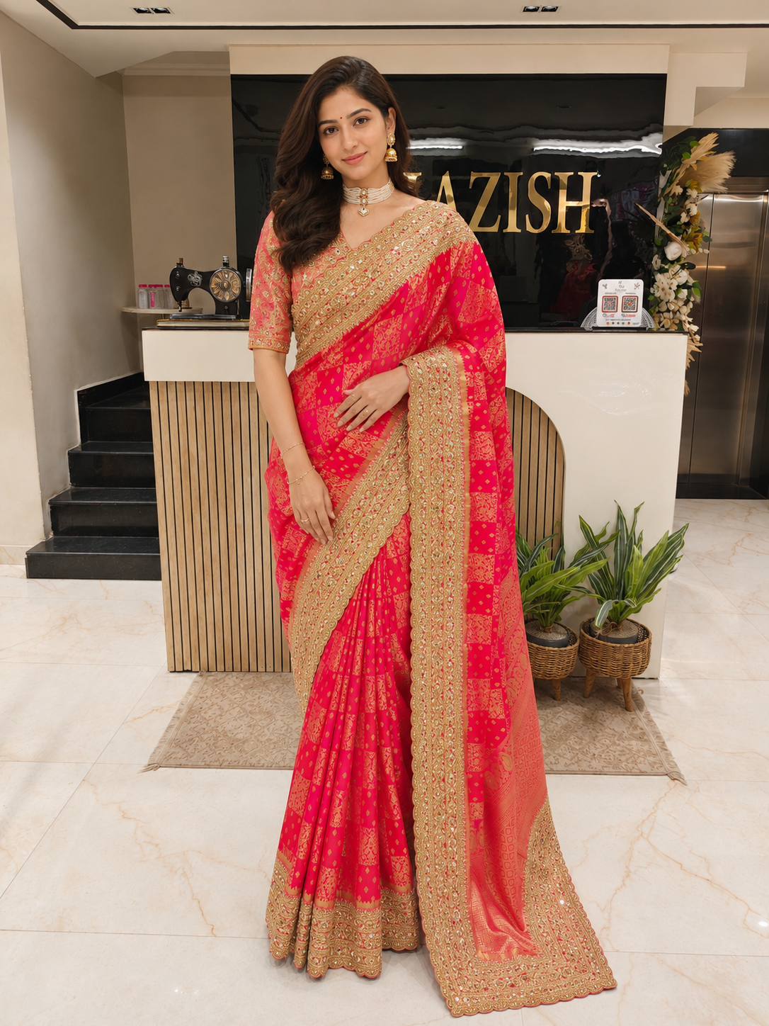 Red Silk Designer Saree