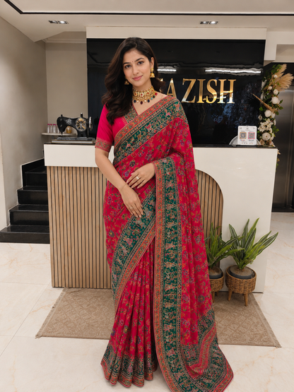 Red Silk Designer Saree