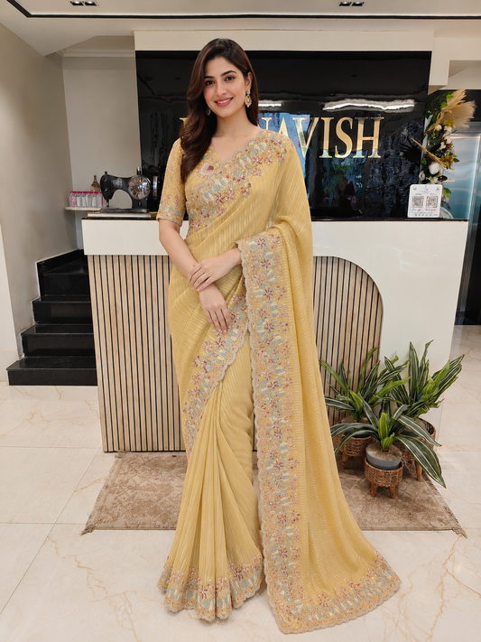 • Lemon Tissue Saree
• Designer Tissue Saree India
• Sequins Kutdana Saree
• Luxury Wedding Saree Lucknow
• Resham Work Party Wear Saree