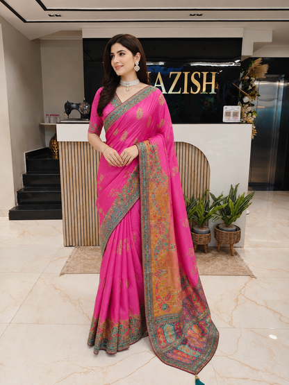 Pink Uppada Silk Saree