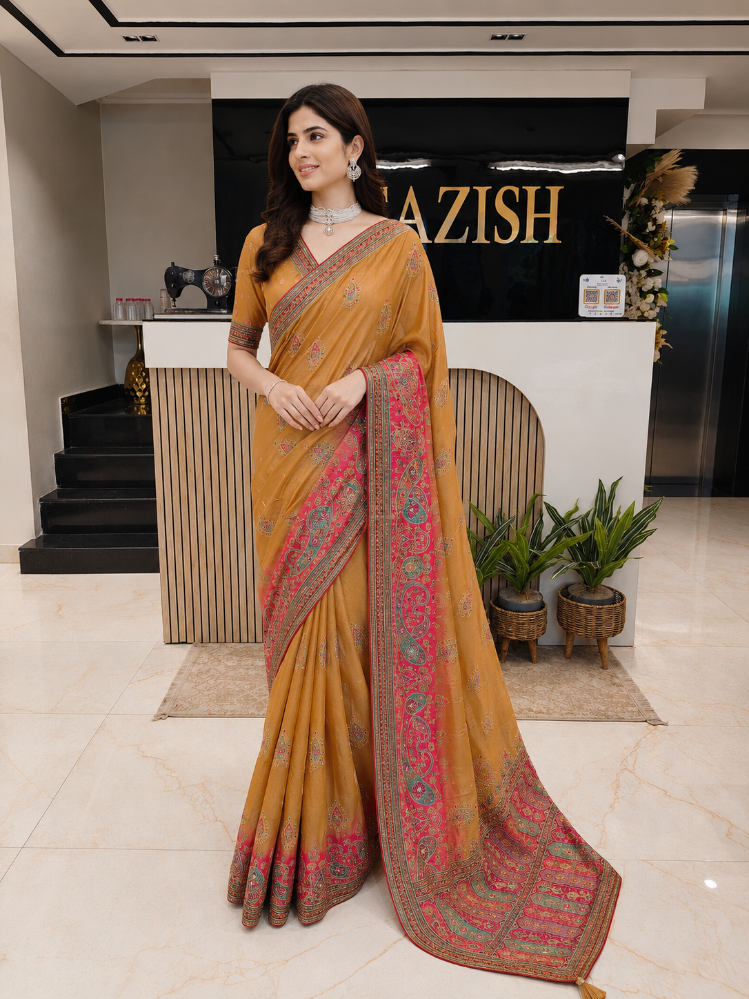 Gold Uppada Silk Saree