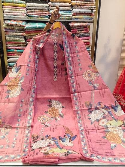Chanderi Birds & Flower Suit