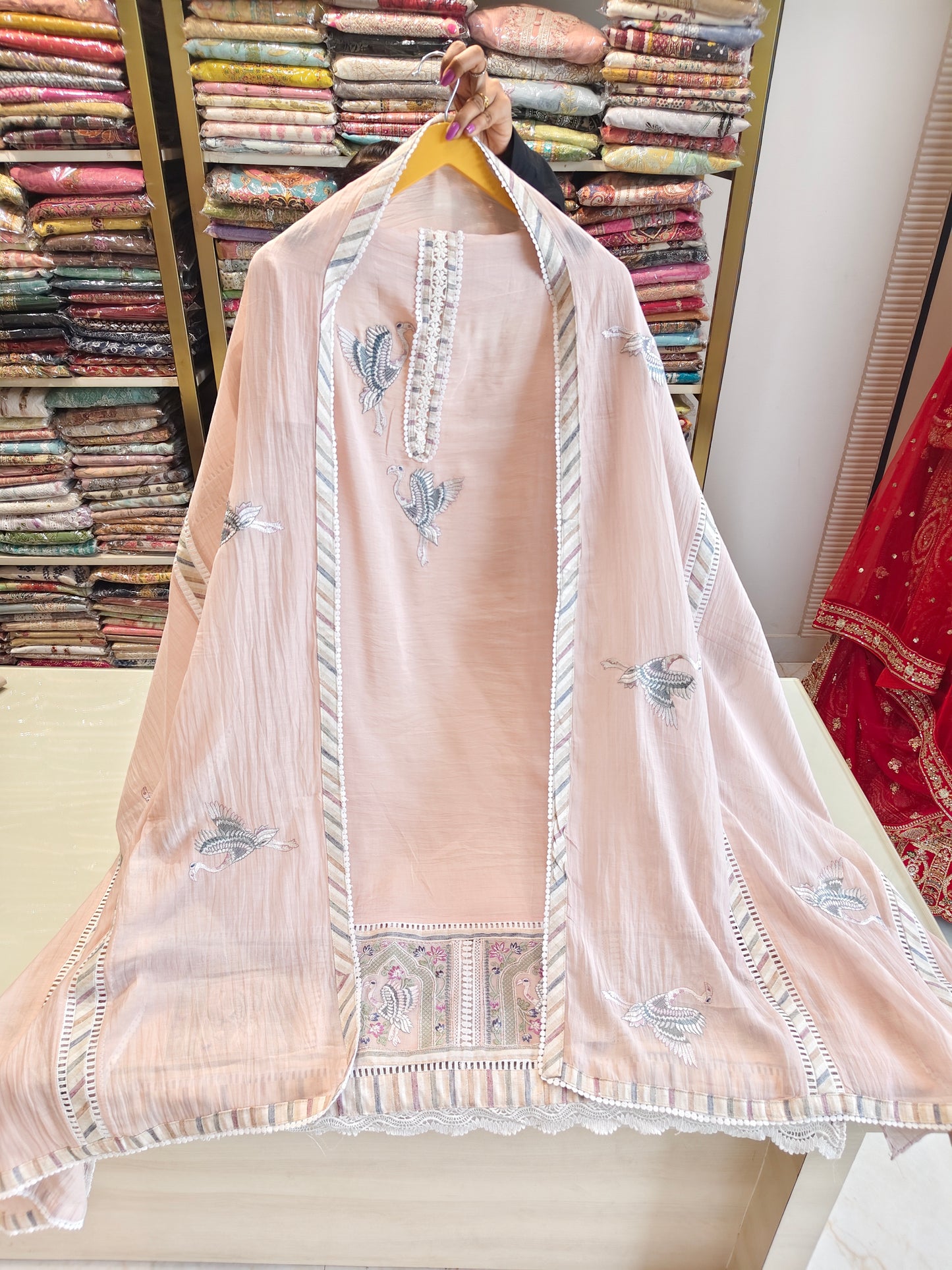 Mul Cotton Birds Motif Suit