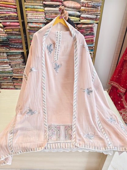 Mul Cotton Birds Motif Suit
