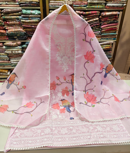 Kota Cotton Unstitched Suit with Birds Motif