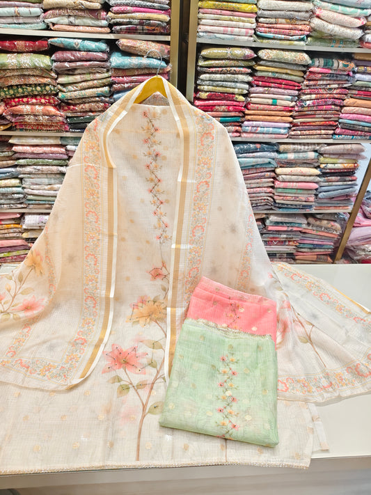 Kota Unstitched Suit with Print Knot Work
Designer Kota Cotton Dress Material
Printed Kota Suit with Dupatta
Women's Festive Wear Unstitched Suit
Elegant Kota Fabric Salwar Suit